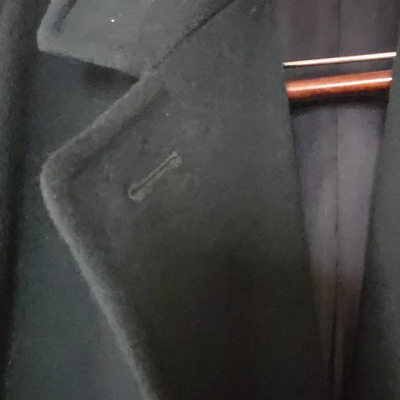 VTG Green Larry Levine Long Wool Coat Petite Size 4 Gorgeous - Picture 9 of 11